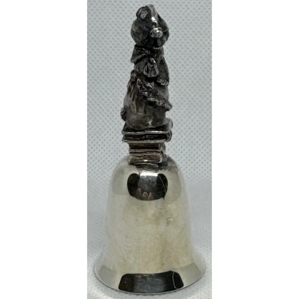 Vintage NE Mrs Ribby Beatrix Potter Silverplate Pewter Bell